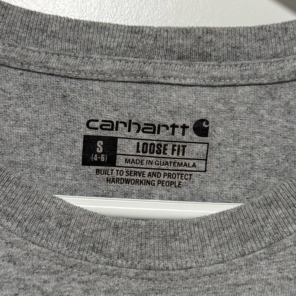 Carhartt Shirt Tshirt Tee Gray Short Sleeve Pocket Loose Fit S - Picture 5 of 6
